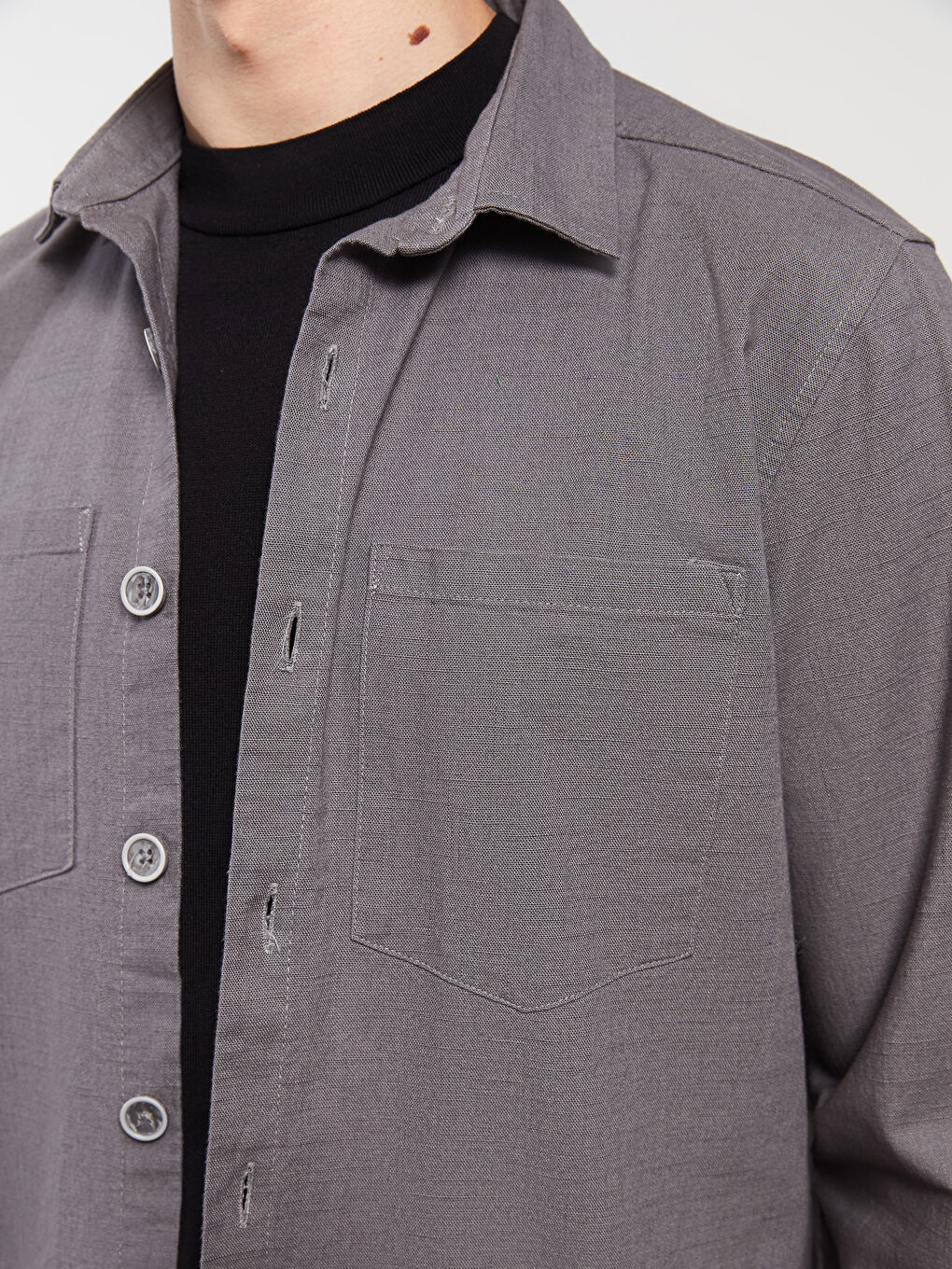 LCW ECO Regular Fit Long Sleeve Men's Shirt -W2HJ42Z8-JNM