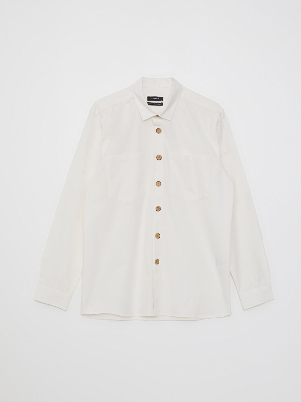 Beyaz Regular Fit Uzun Kollu Erkek Gömlek-5