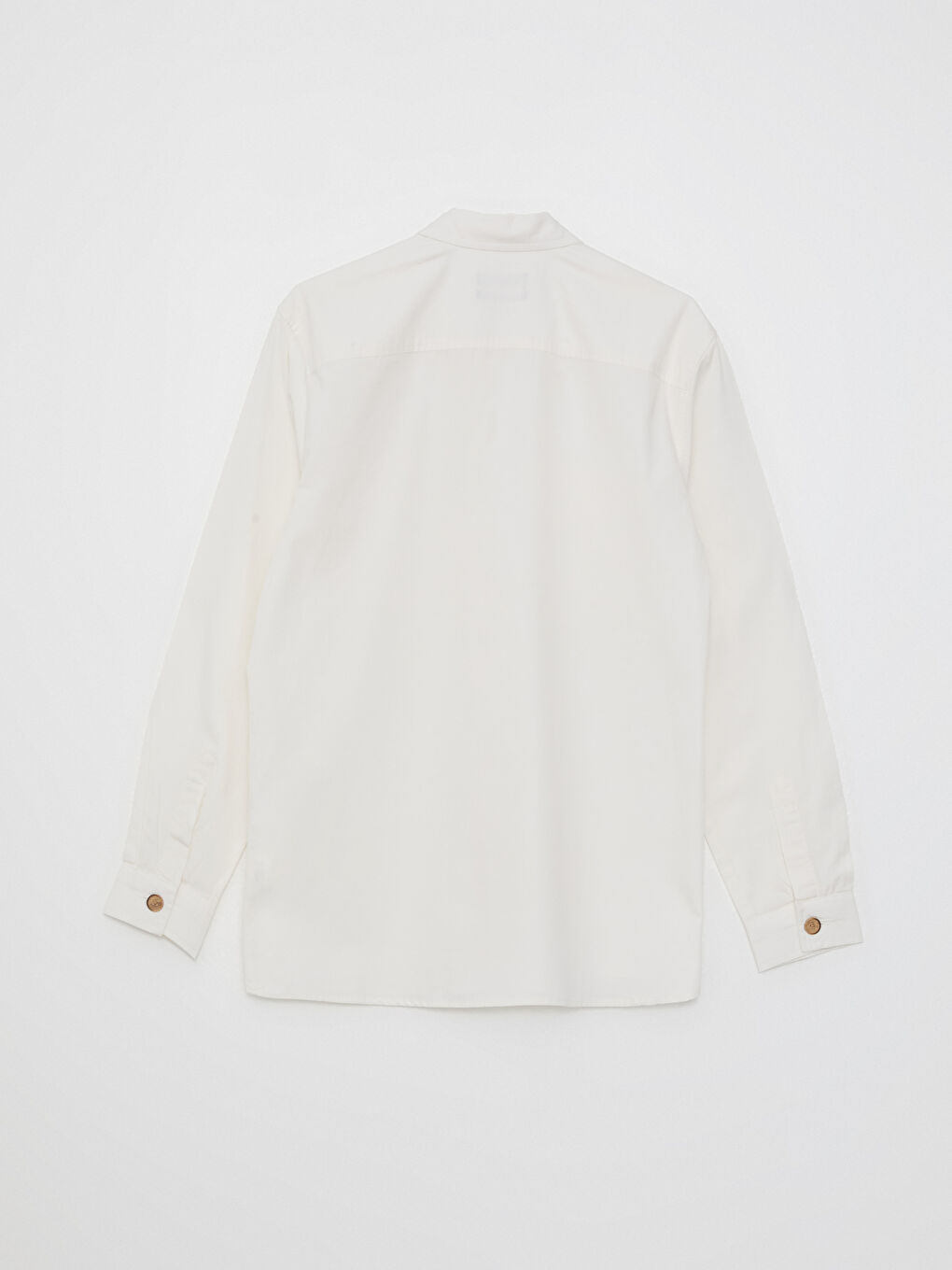 Beyaz Regular Fit Uzun Kollu Erkek Gömlek-6