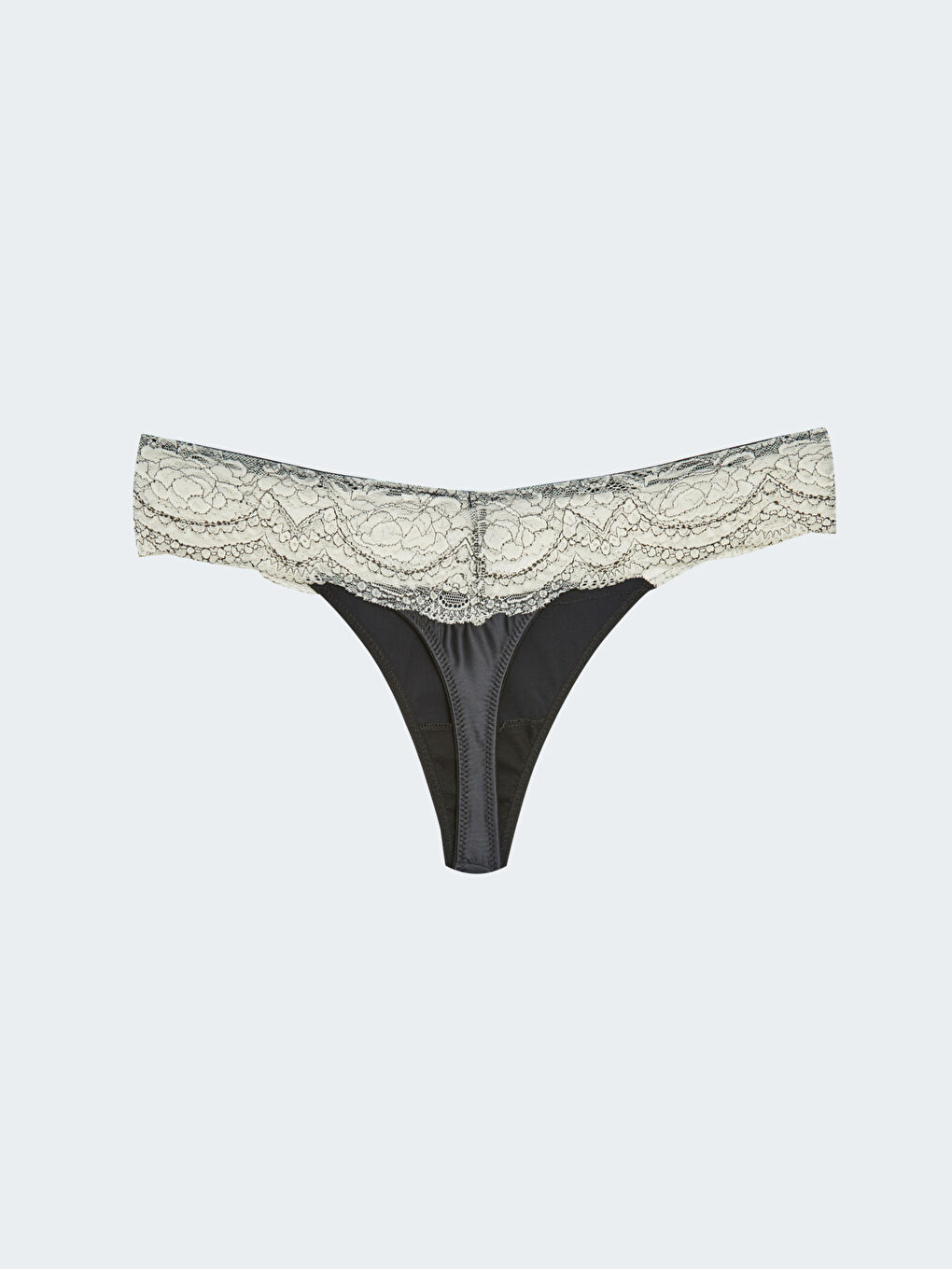 Siyah Dantel Detaylı Fantezi Tanga Külot-1