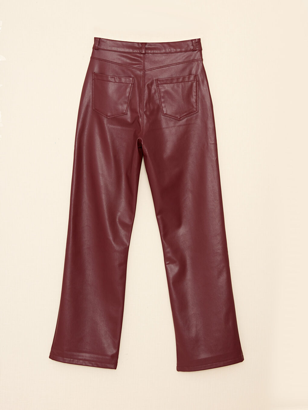 Standard Fit Regular Faux Leather Women's Trousers -W2HJ74Z8-R3T