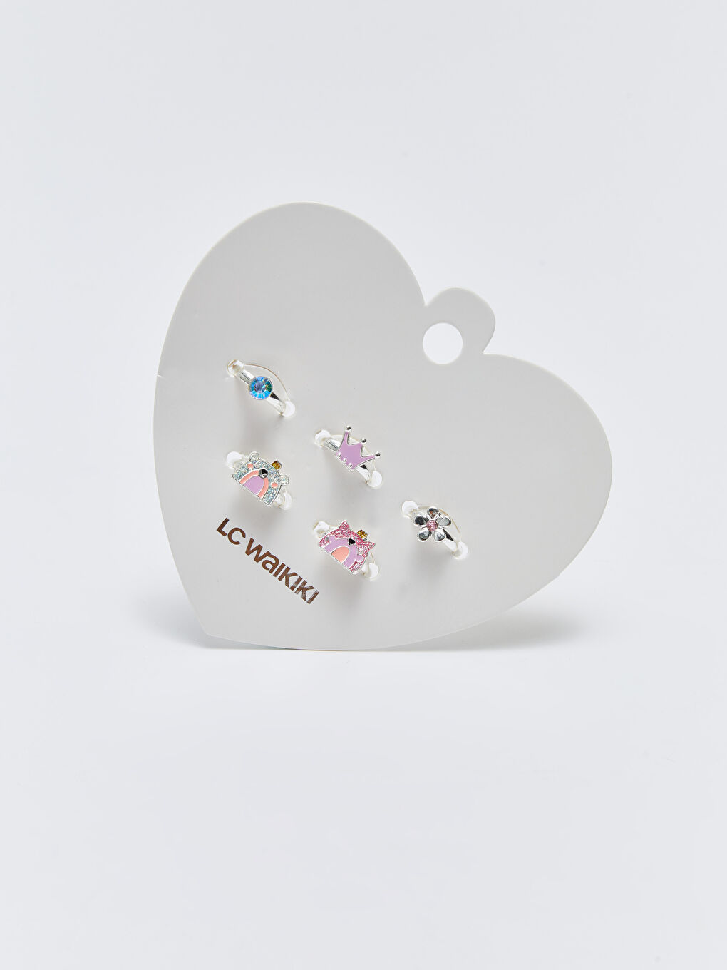 Karışık Figürlü Kız Çocuk Yüzük 5'li-0