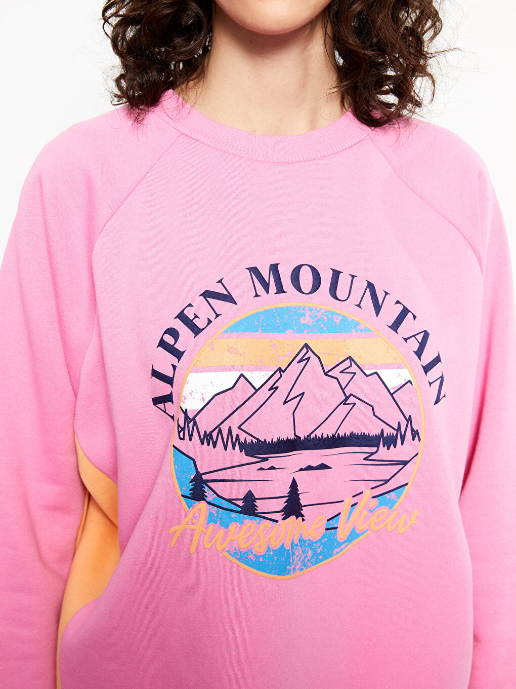 Crew Neck Printed Women's Thick Sweatshirt-7
