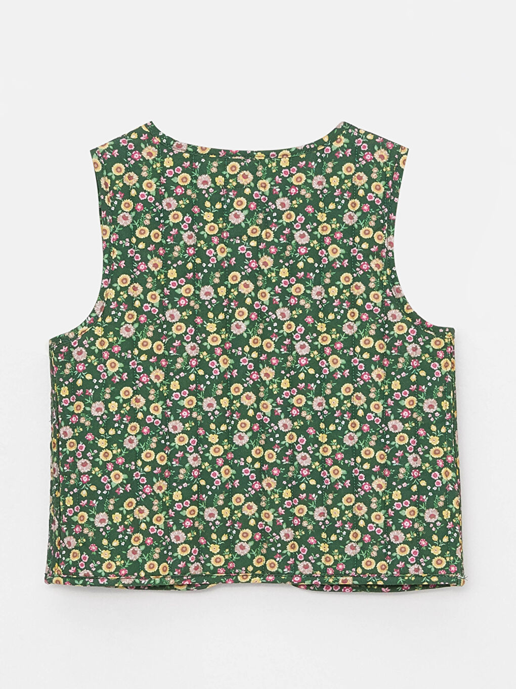 Yeşil Bisiklet Yaka Kız Bebek Çift Taraflı Yelek-3