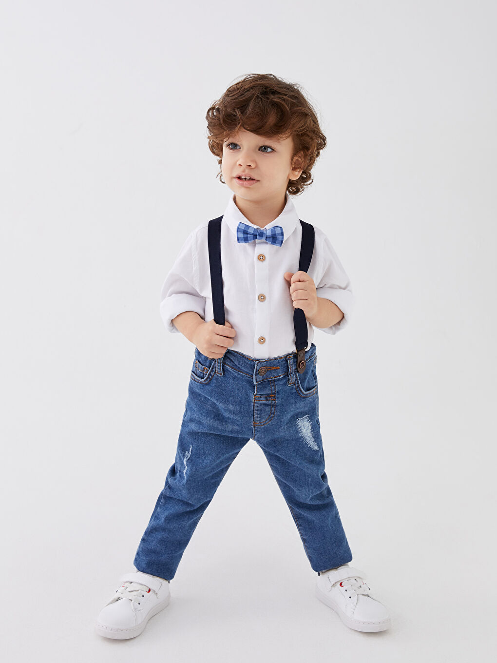 Set 2-Pack Blugi și Pantaloni cu Bretele pentru Bebeluși Băieți