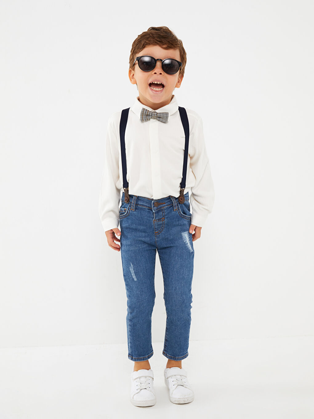 Set 2-Pack Blugi și Pantaloni cu Bretele pentru Bebeluși Băieți-2