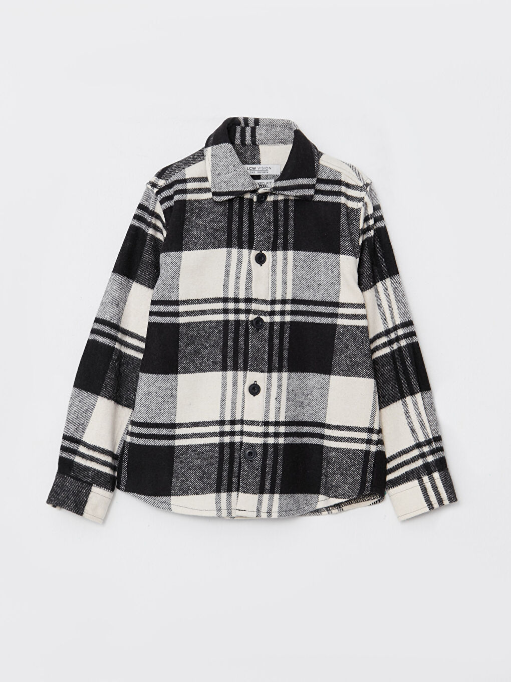 Beyaz Rahat Kalıp Ekose Erkek Çocuk Gömlek Baba Oğul Kombini-3