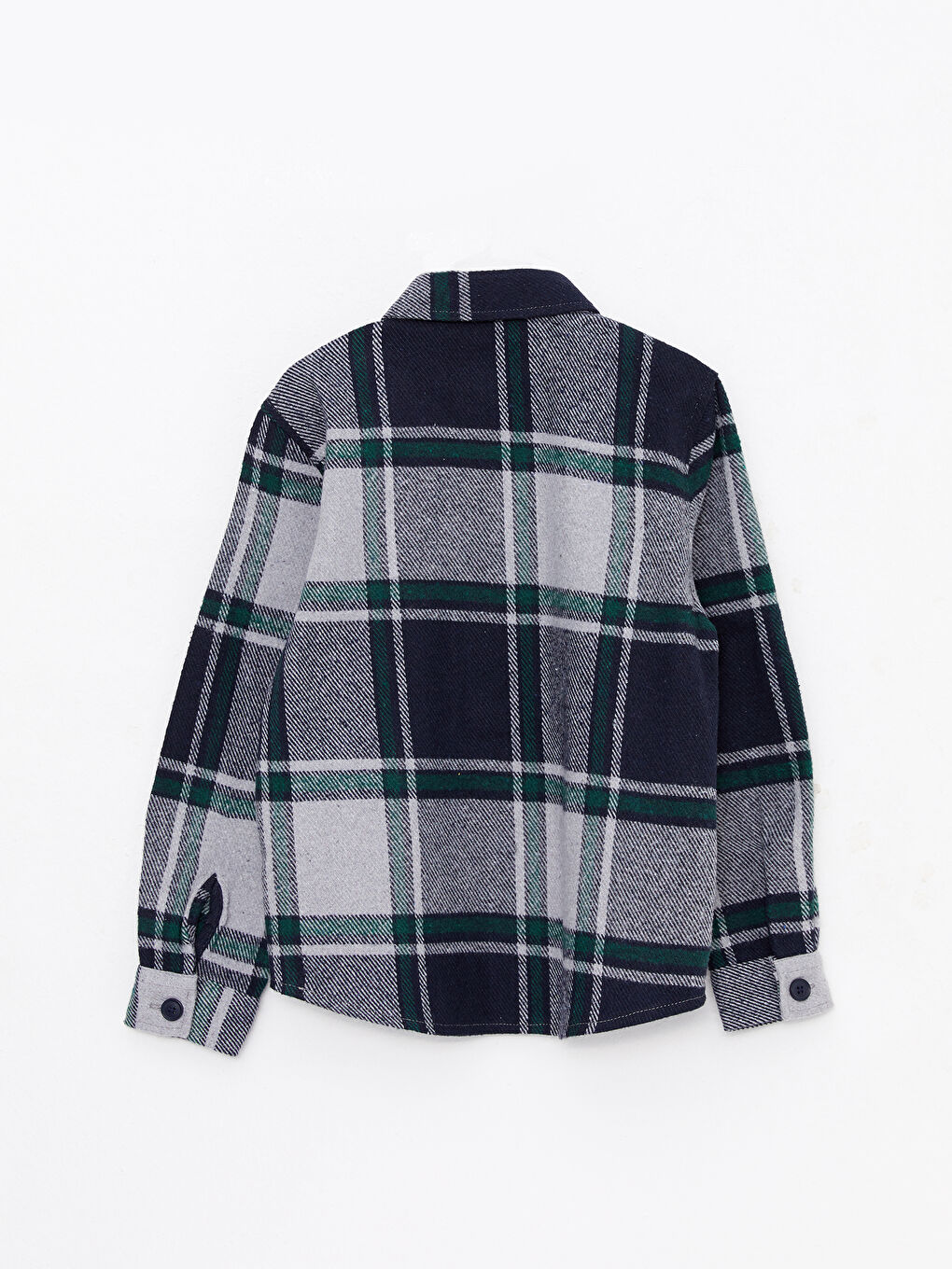 Lacivert Rahat Kalıp Ekose Erkek Çocuk Gömlek-4