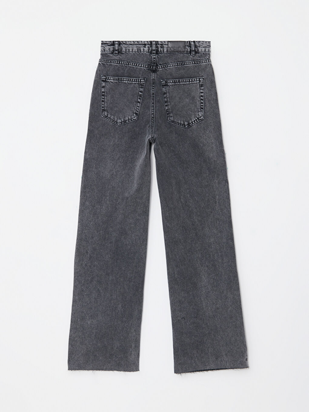 Antrasit Yüksek Bel Straight Kadın Jean Pantolon-6