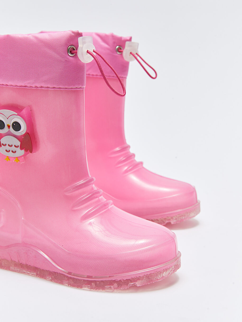 Pembe Işıklı Patch Detaylı Kız Bebek Yağmur Botu-3