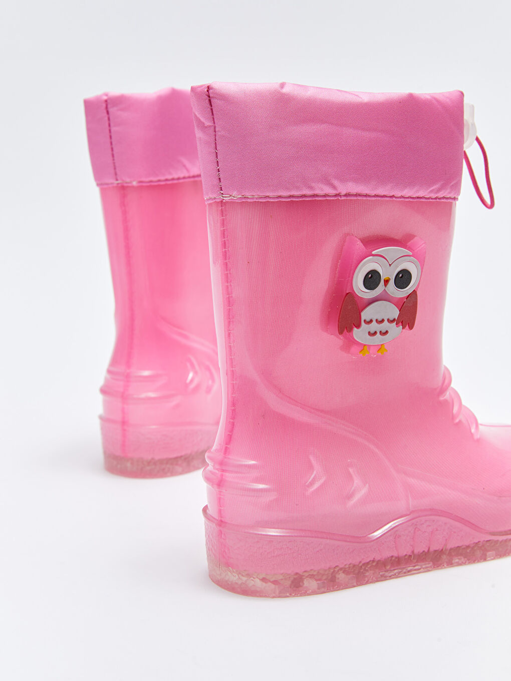 Pembe Işıklı Patch Detaylı Kız Bebek Yağmur Botu-5