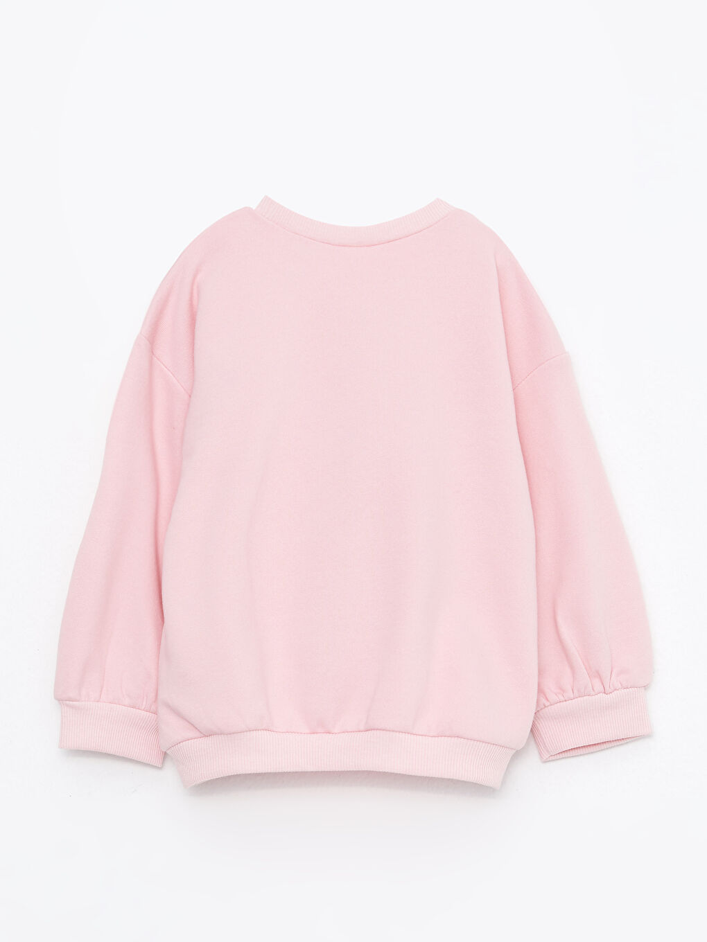 Pembe Bisiklet Yaka Uzun Kollu Baskılı Kız Bebek Sweatshirt-1