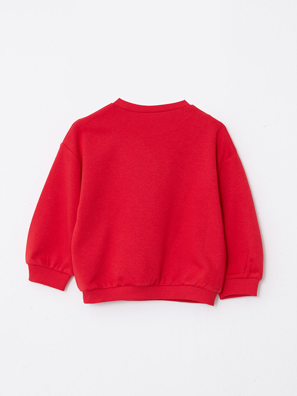 Kırmızı Bisiklet Yaka Uzun Kollu Baskılı Kız Bebek Sweatshirt-1