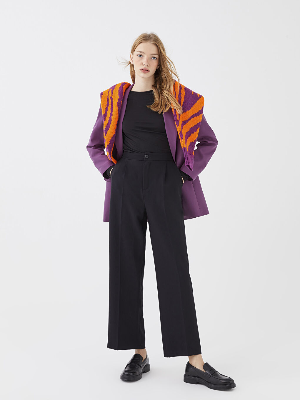 LCW Vision Women's Relaxed Fit Plain Trousers -W2HL98Z8-CVL