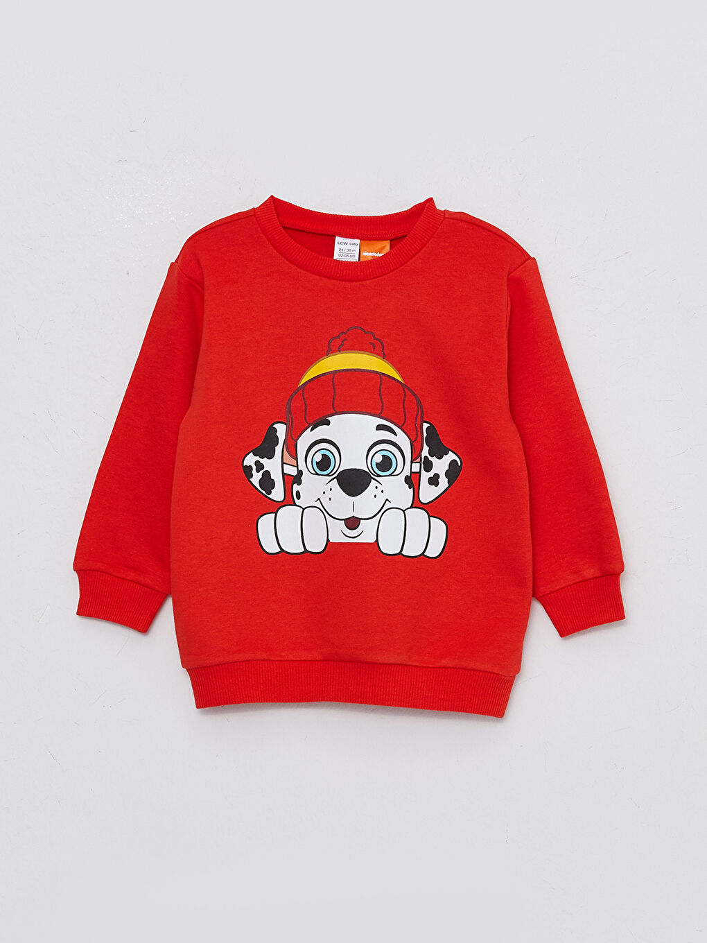 LCW baby Kırmızı Bisiklet Yaka Uzun Kollu Paw Patrol Baskılı Erkek Bebek Sweatshirt ve Pantolon 2'li Takım - 1