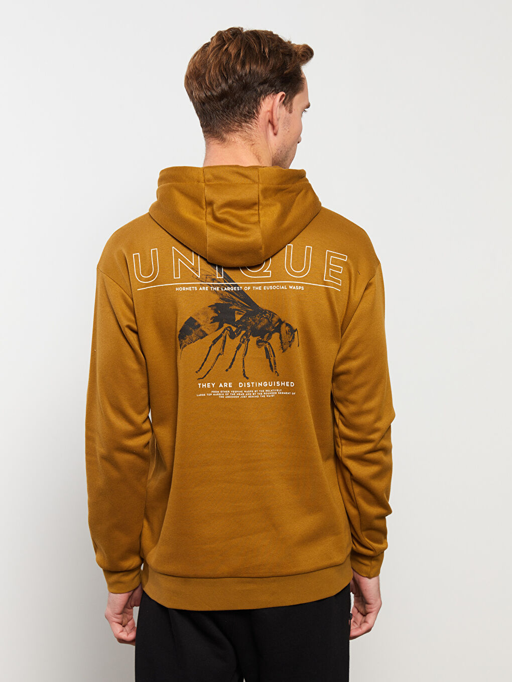 LCW Casual Sarı Uzun Kollu Baskılı Erkek Hoodie - 4