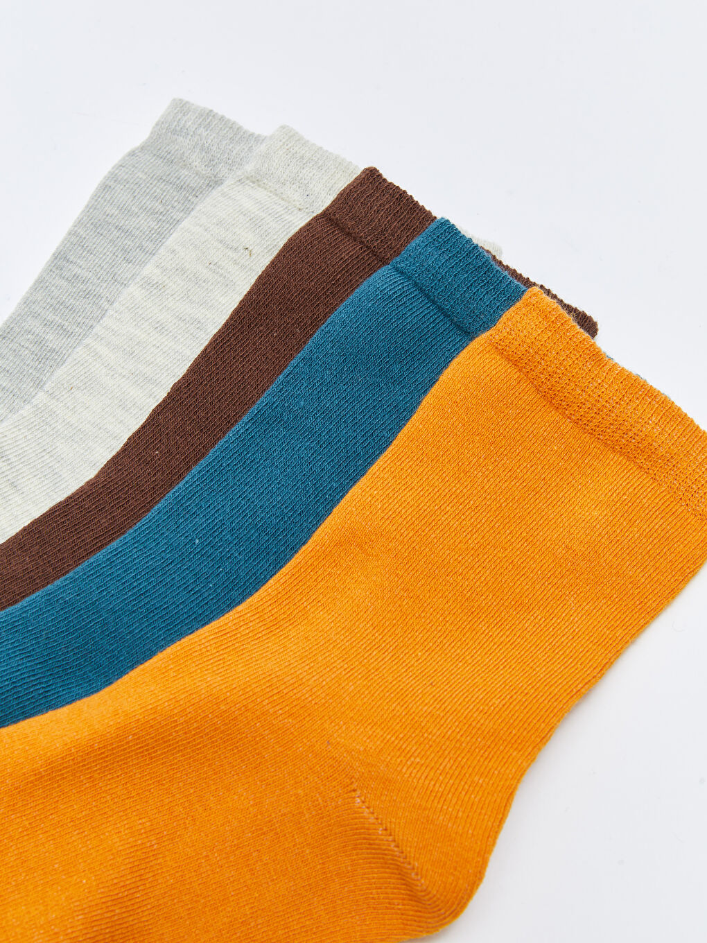Turuncu Kadın Düz Soket Çorap 5'li-2