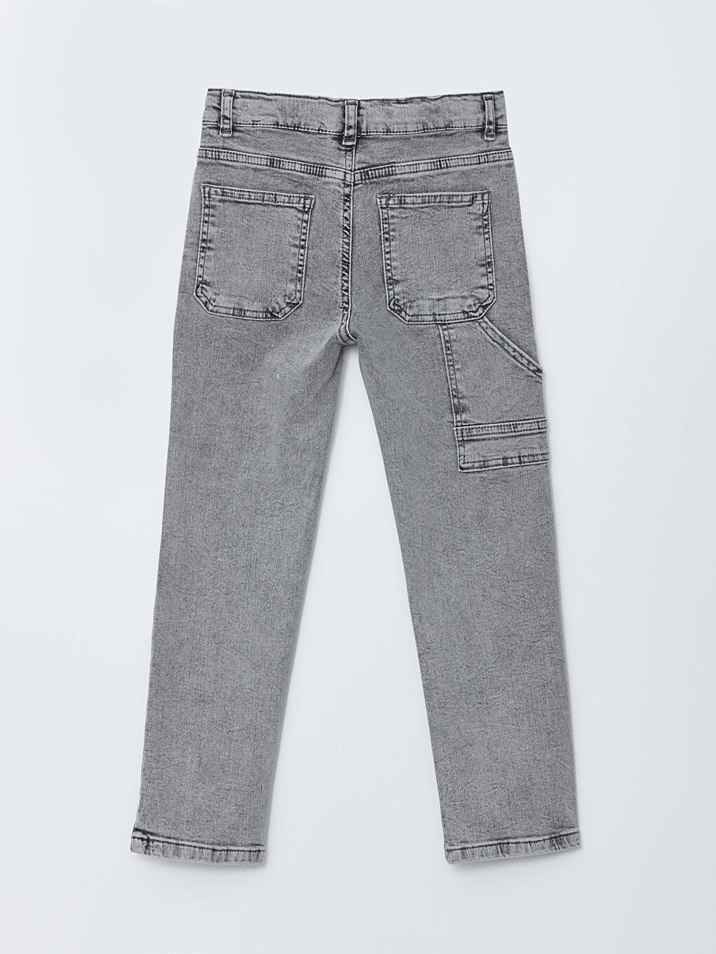 Gri Basic Pamuklu Erkek Çocuk Jean Pantolon-3