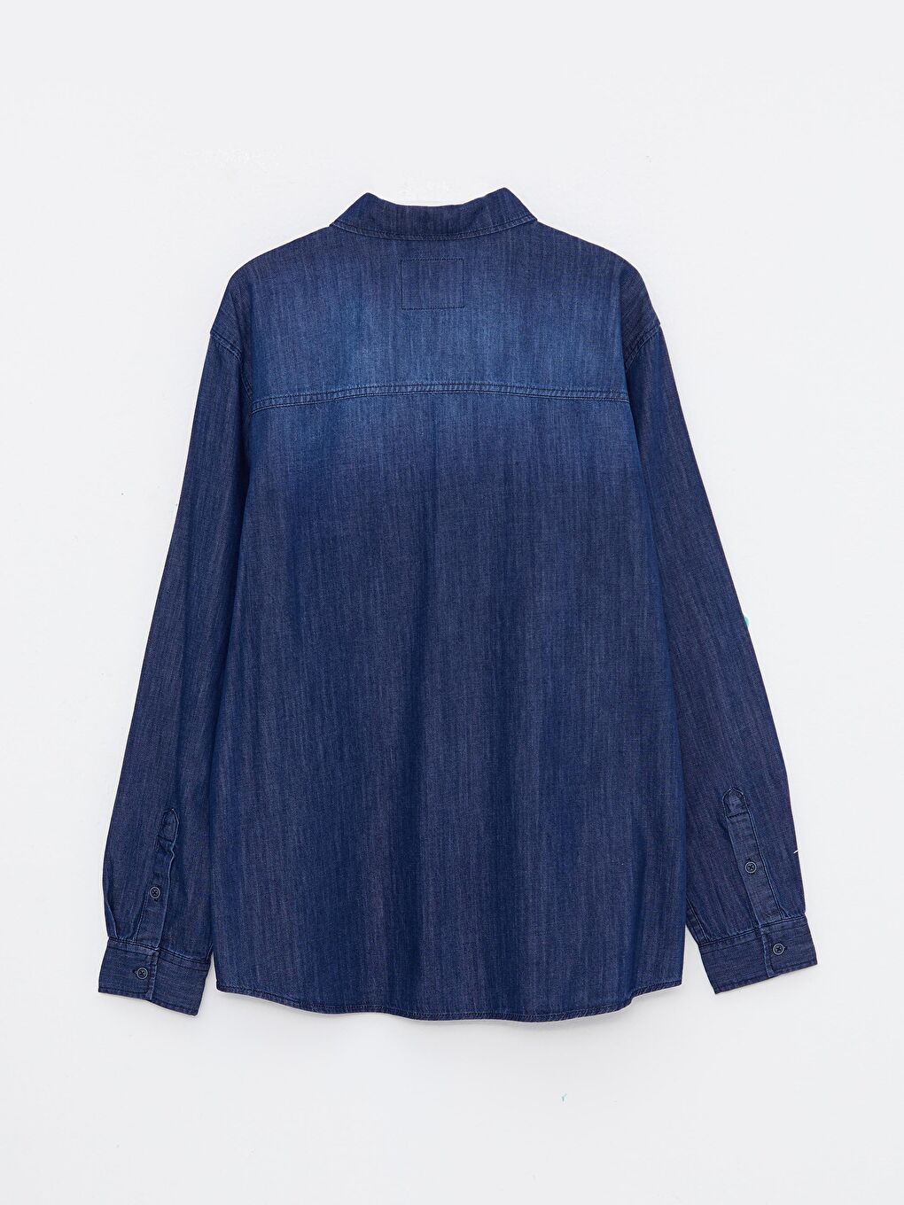 Сорочка з деніму з довгим рукавом для чоловіків вільного крою-6