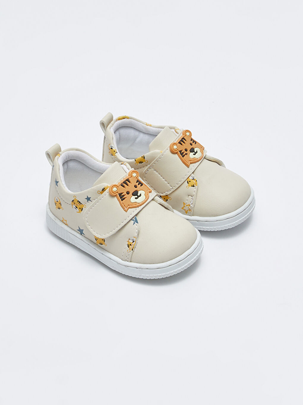 Pantofi pentru premergători băieți bebeluși cu model și bandă Velcro