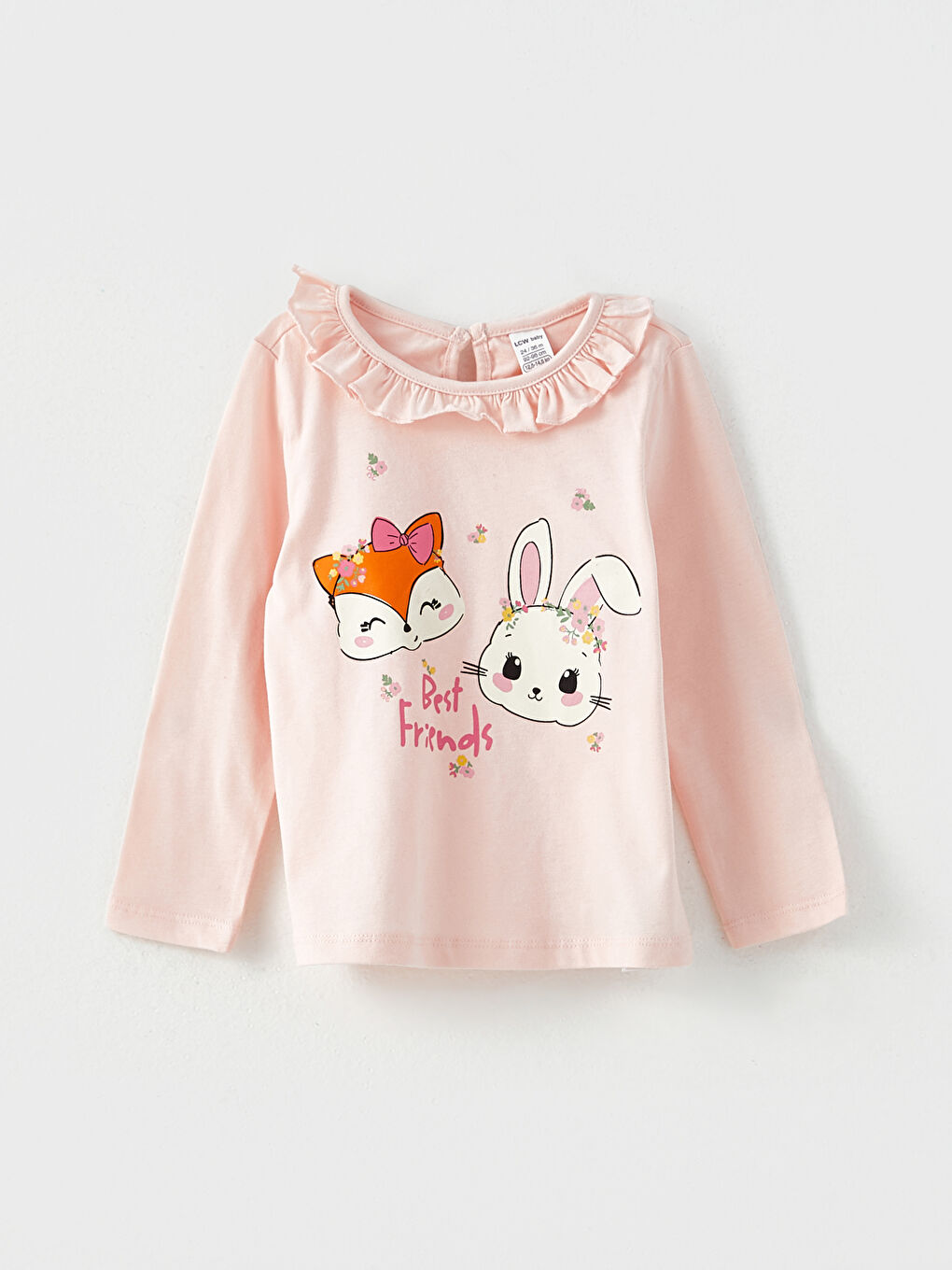 LCW baby Rundhalsausschnitt Langarm Bedrucktes Baby Mädchen T-Shirt 2er-Pack -W2HO31Z1-JM1