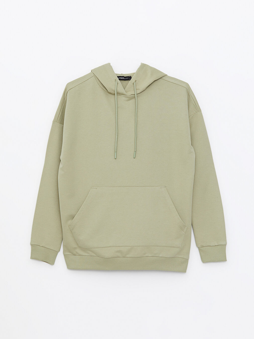 LCWAIKIKI Basic Mat Yeşil Düz Oversize Kadın Hoodie - 5