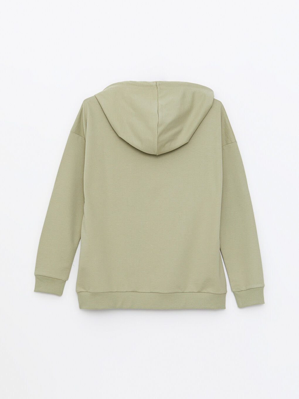 LCWAIKIKI Basic Mat Yeşil Düz Oversize Kadın Hoodie - 6