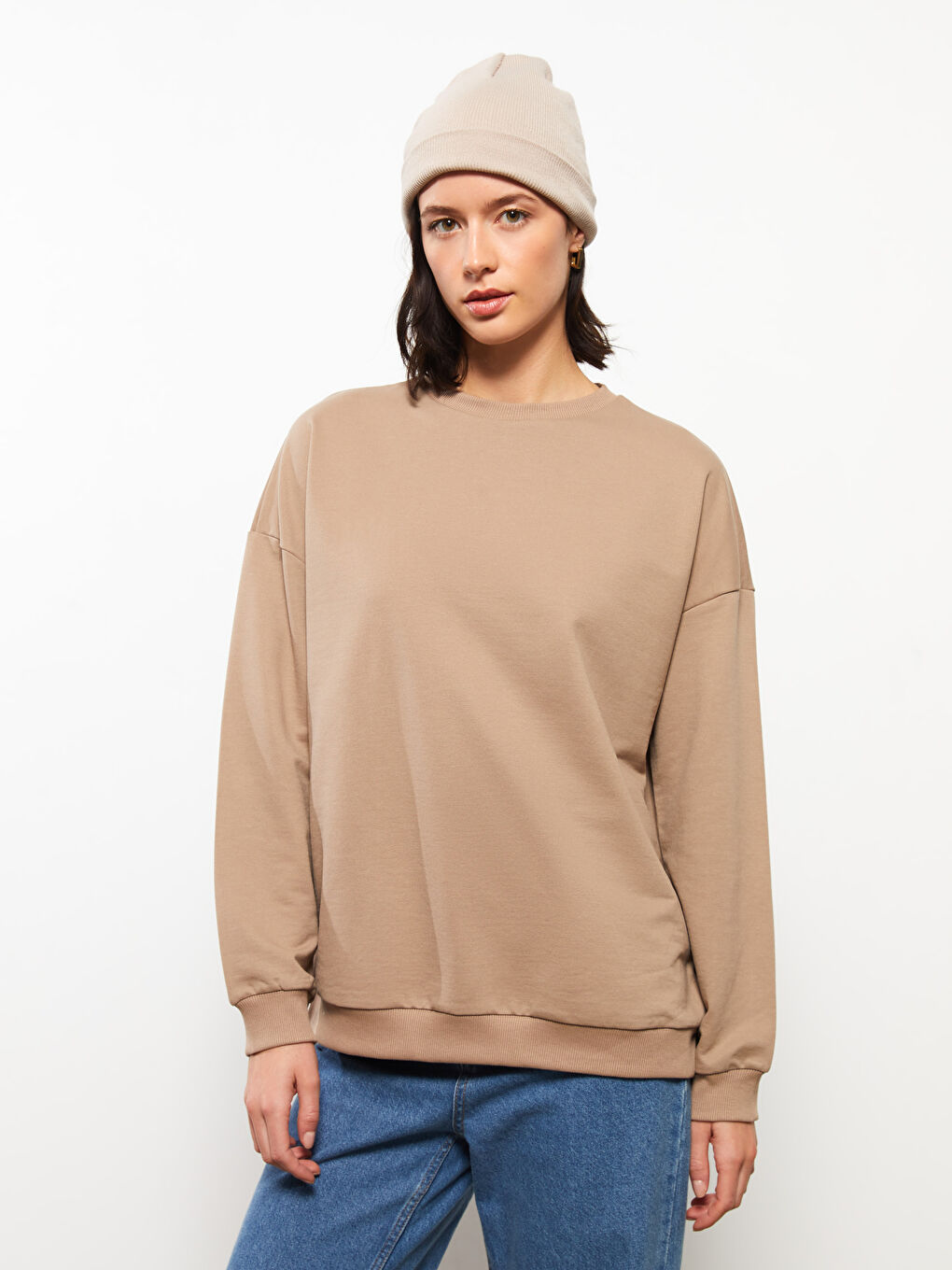 Crew Neck Oversize Women's Sweatshirt