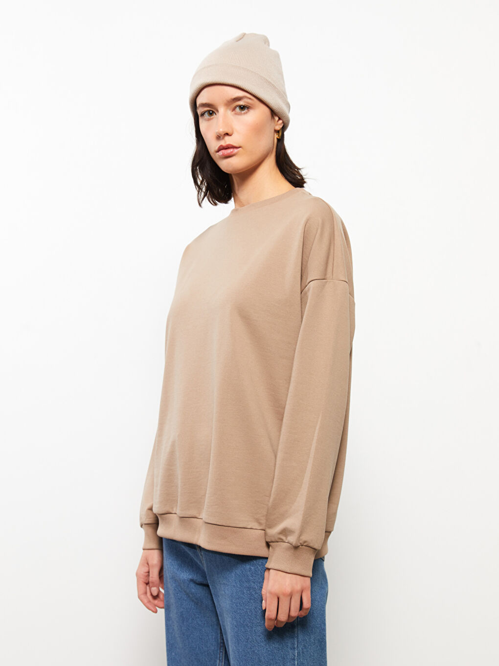 Crew Neck Oversize Women's Sweatshirt-1
