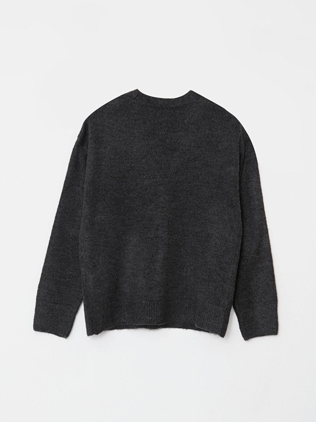 كارديجان تريكو كم طويل عادي بياقة على شكل حرف V للسيدات-6