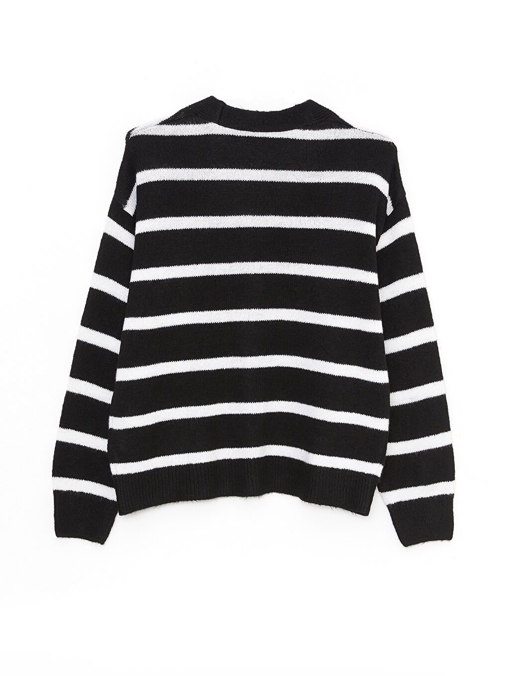 V-Neck Striped Long Sleeve Knitwear Women's Cardigan-6