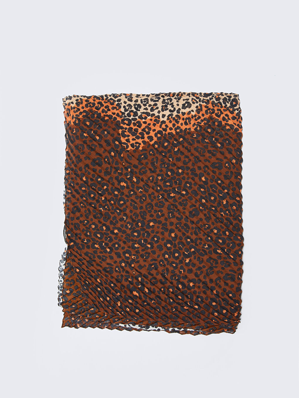 Kahverengi Leopar Desenli Kadın Şal-3