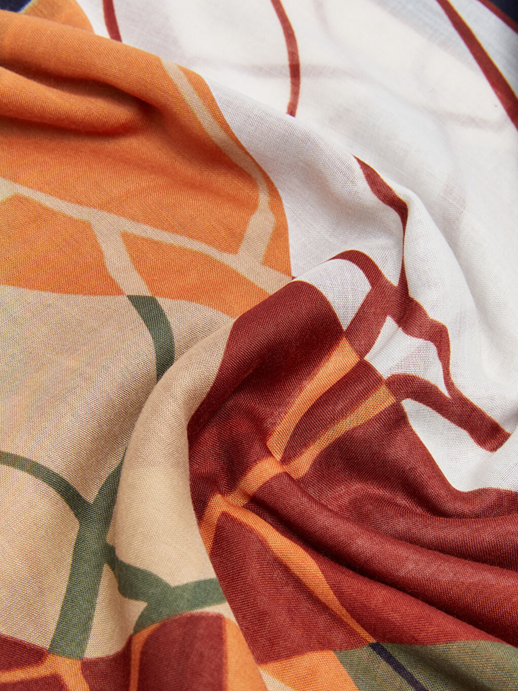 Kahverengi Desenli Kadın Şal-4