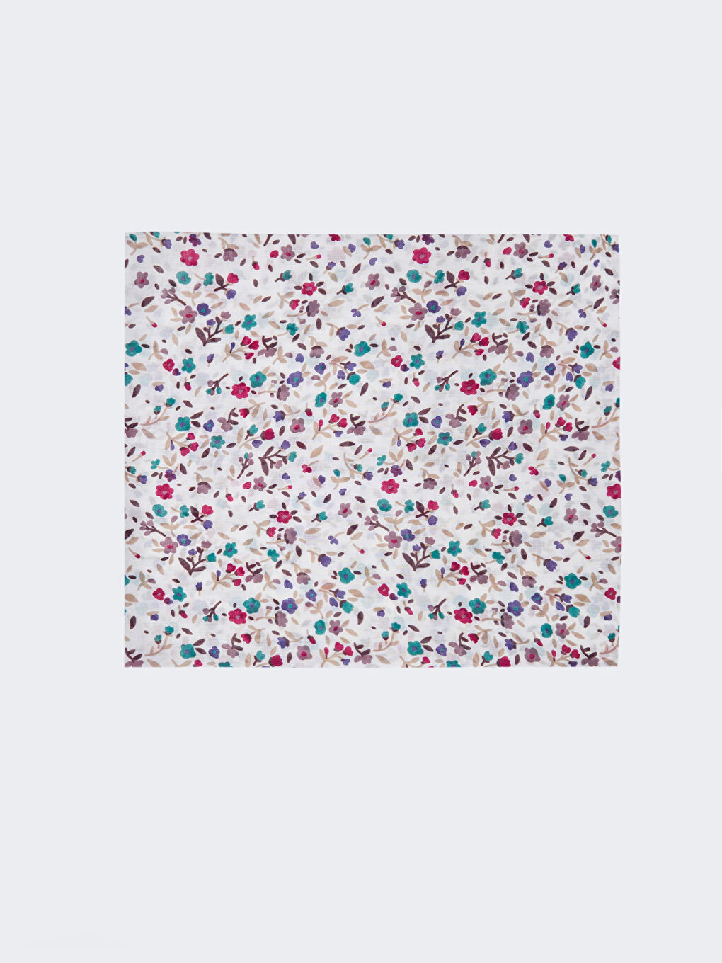 Beyaz Çiçek Desenli Kadın Şal-4