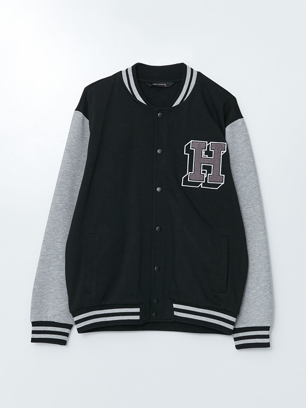 Relaxed Fit Long Sleeve Men's Thick College Jacket -W2HP05Z8-CVL