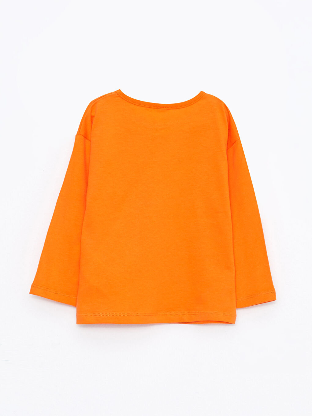 Turuncu Bisiklet Yaka Uzun Kollu Baskılı Kız Bebek Tişört-1