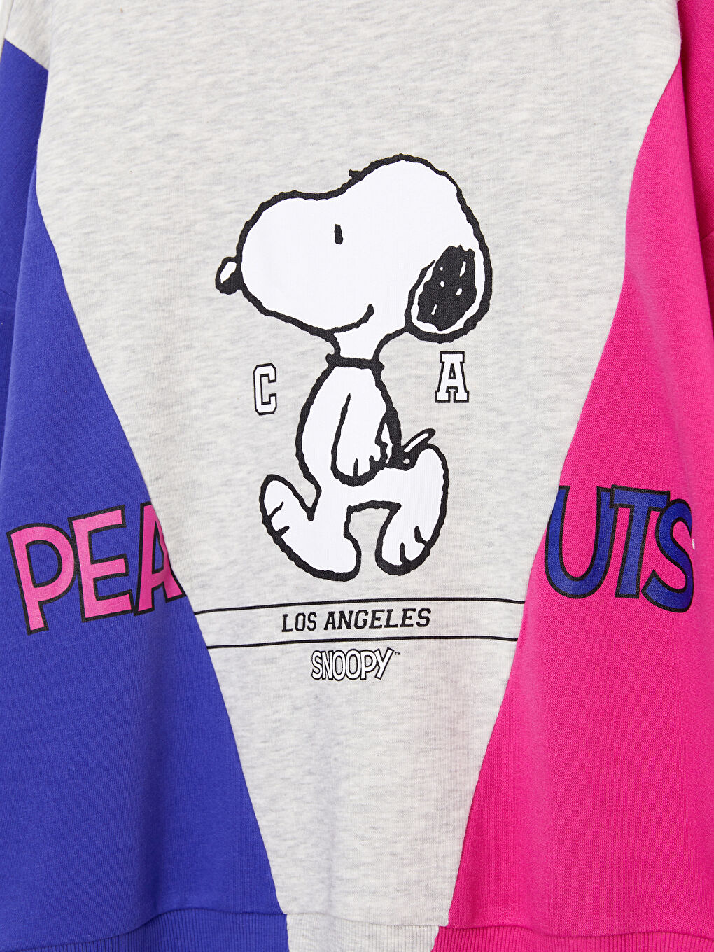 LCW Vision Gri Melanj Bisiklet Yaka Snoopy Baskılı Uzun Kollu Kadın Sweatshirt - 7