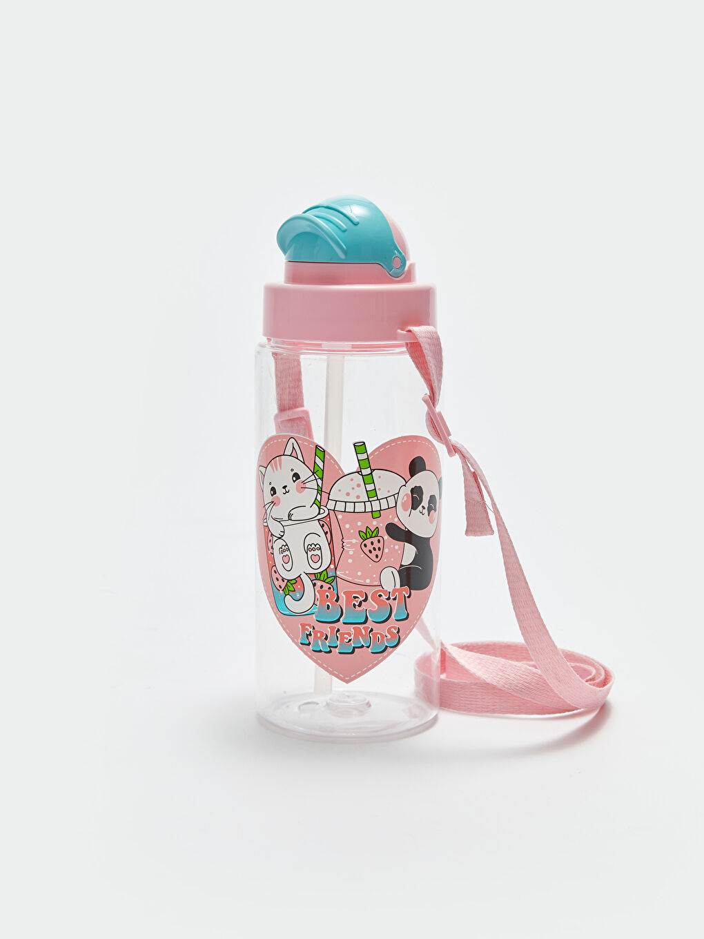 Karışık Baskılı Pipetli Çocuk Suluk 500 ml