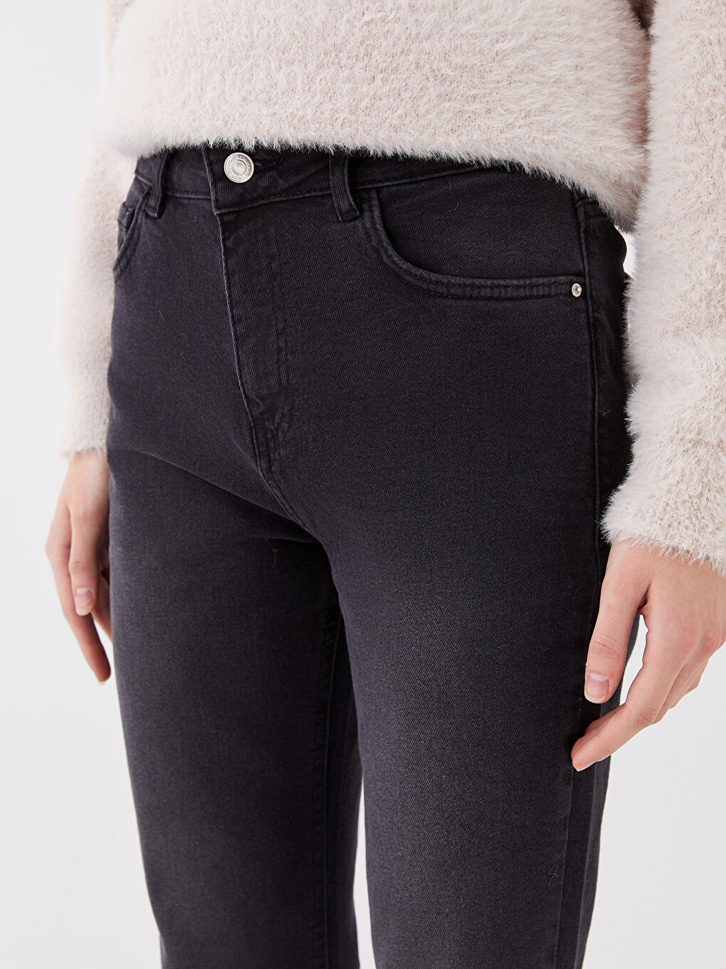 Siyah Mars Flare Kadın Jean Pantolon-6