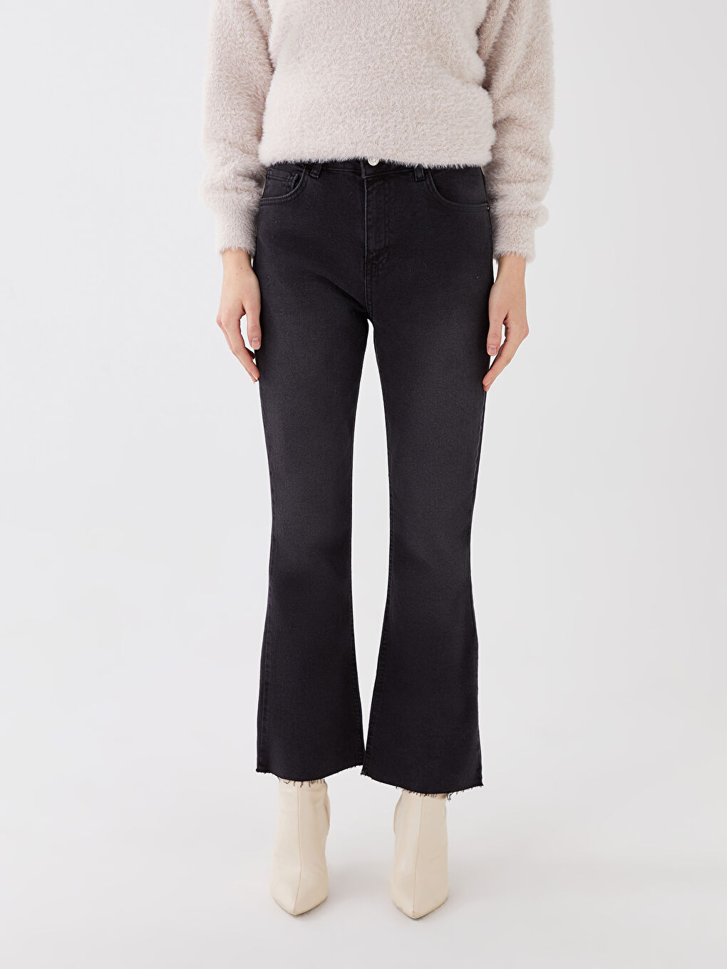 Siyah Mars Flare Kadın Jean Pantolon-9