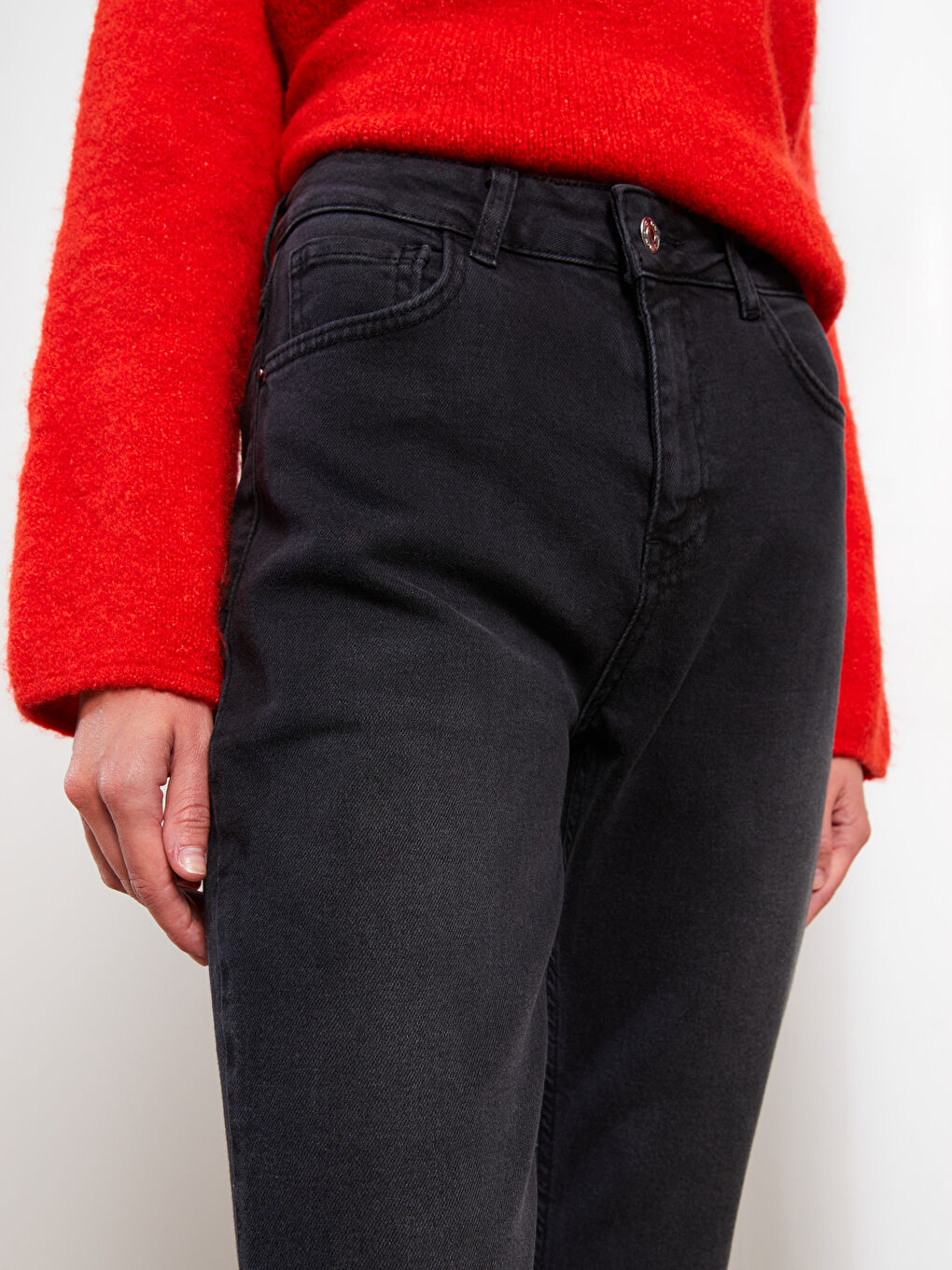 Siyah Mars Flare Kadın Jean Pantolon-8