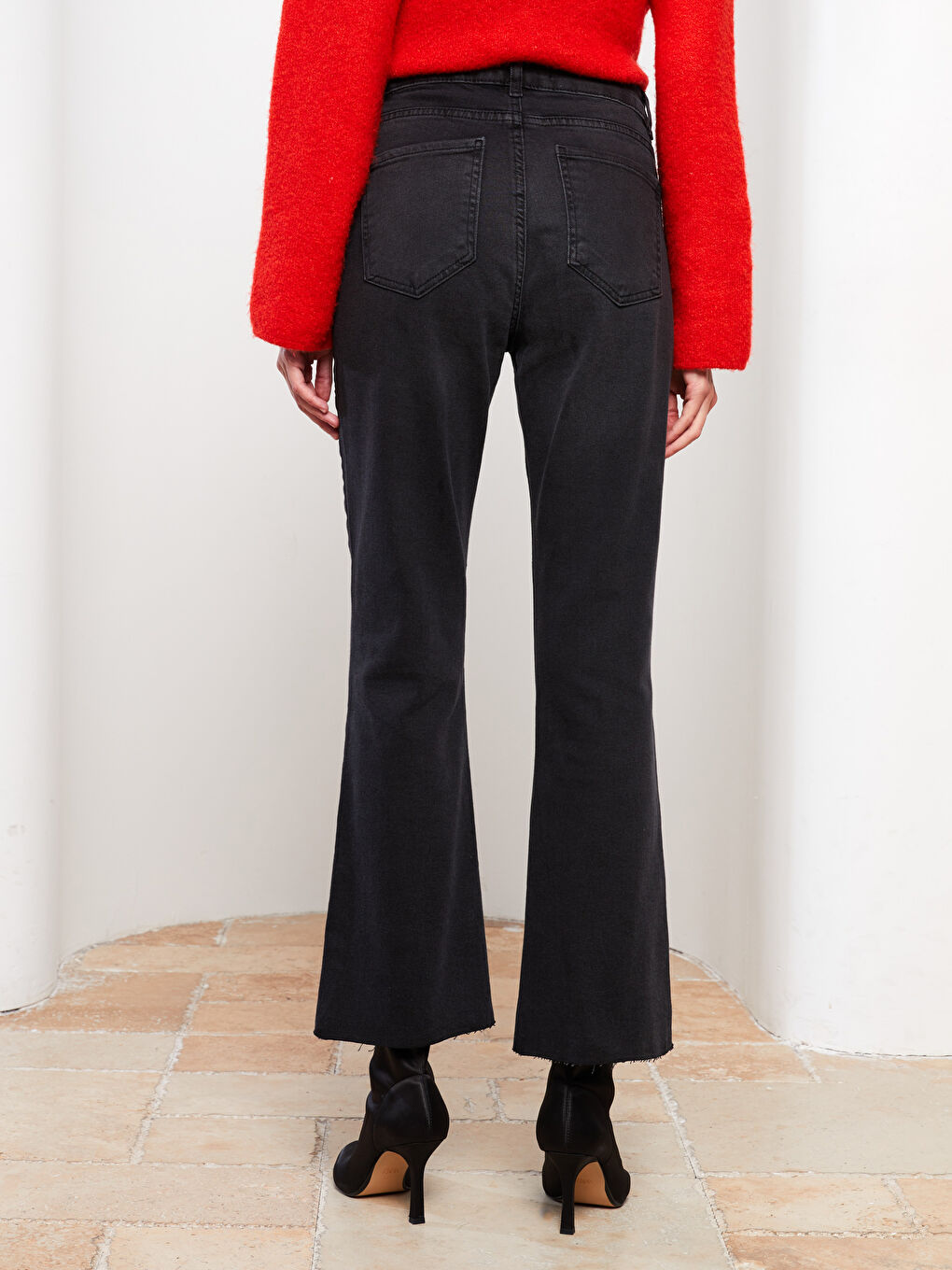 Siyah Mars Flare Kadın Jean Pantolon-14