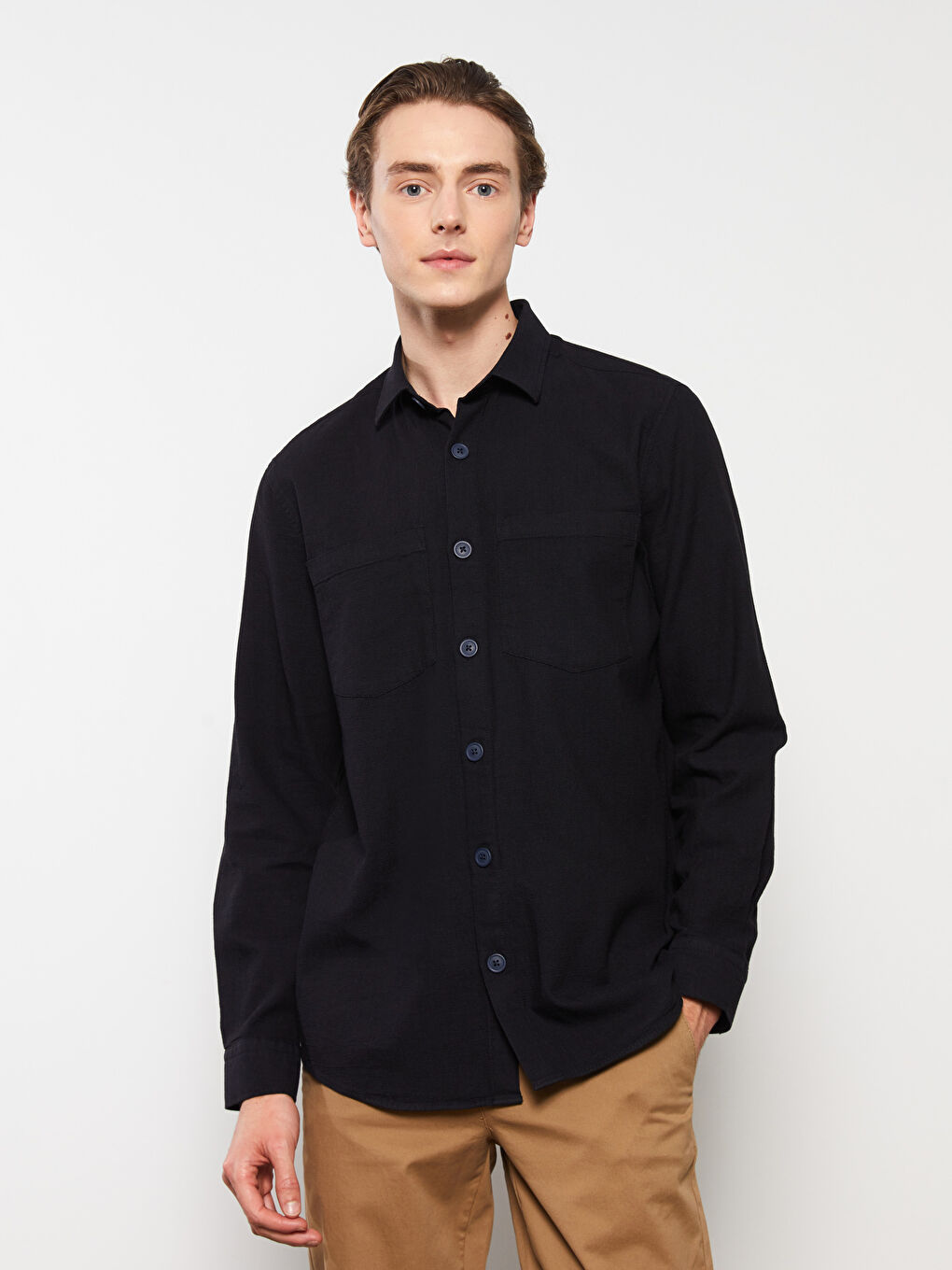 Regular Fit Long Sleeve Men's Shirt-1