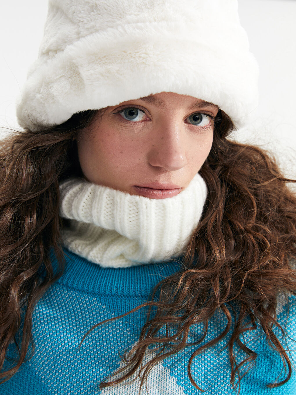 Rundhalsausschnitt Bedruckter Langarm Strickpullover für Damen-3