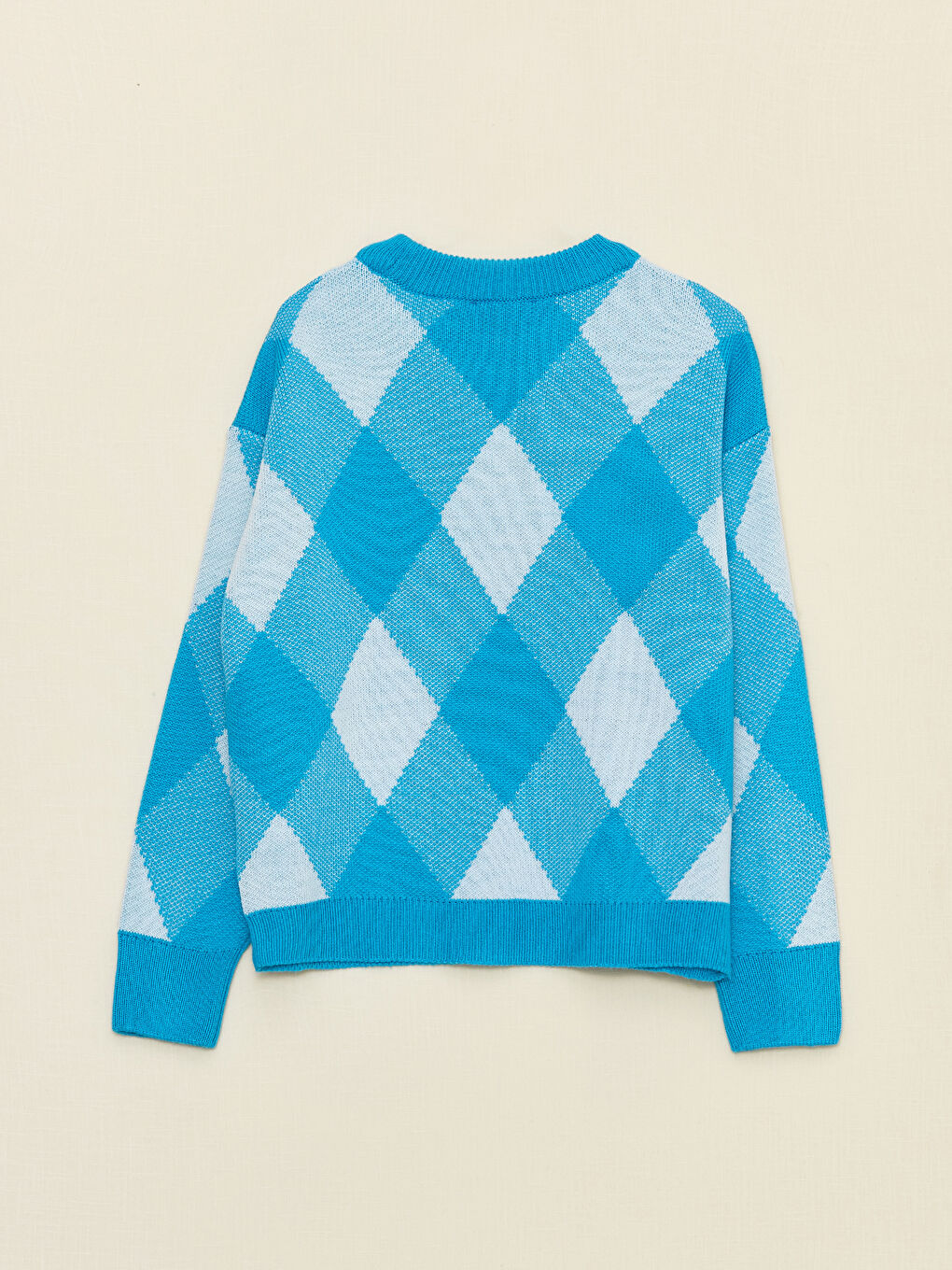 Rundhalsausschnitt Bedruckter Langarm Strickpullover für Damen-10