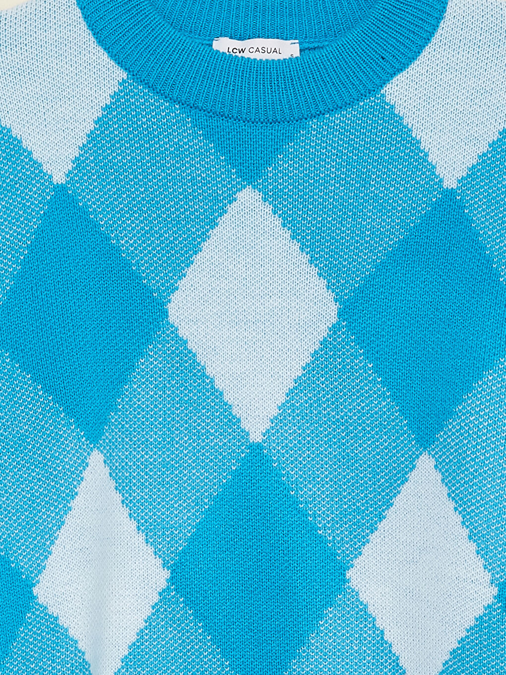 Rundhalsausschnitt Bedruckter Langarm Strickpullover für Damen-11