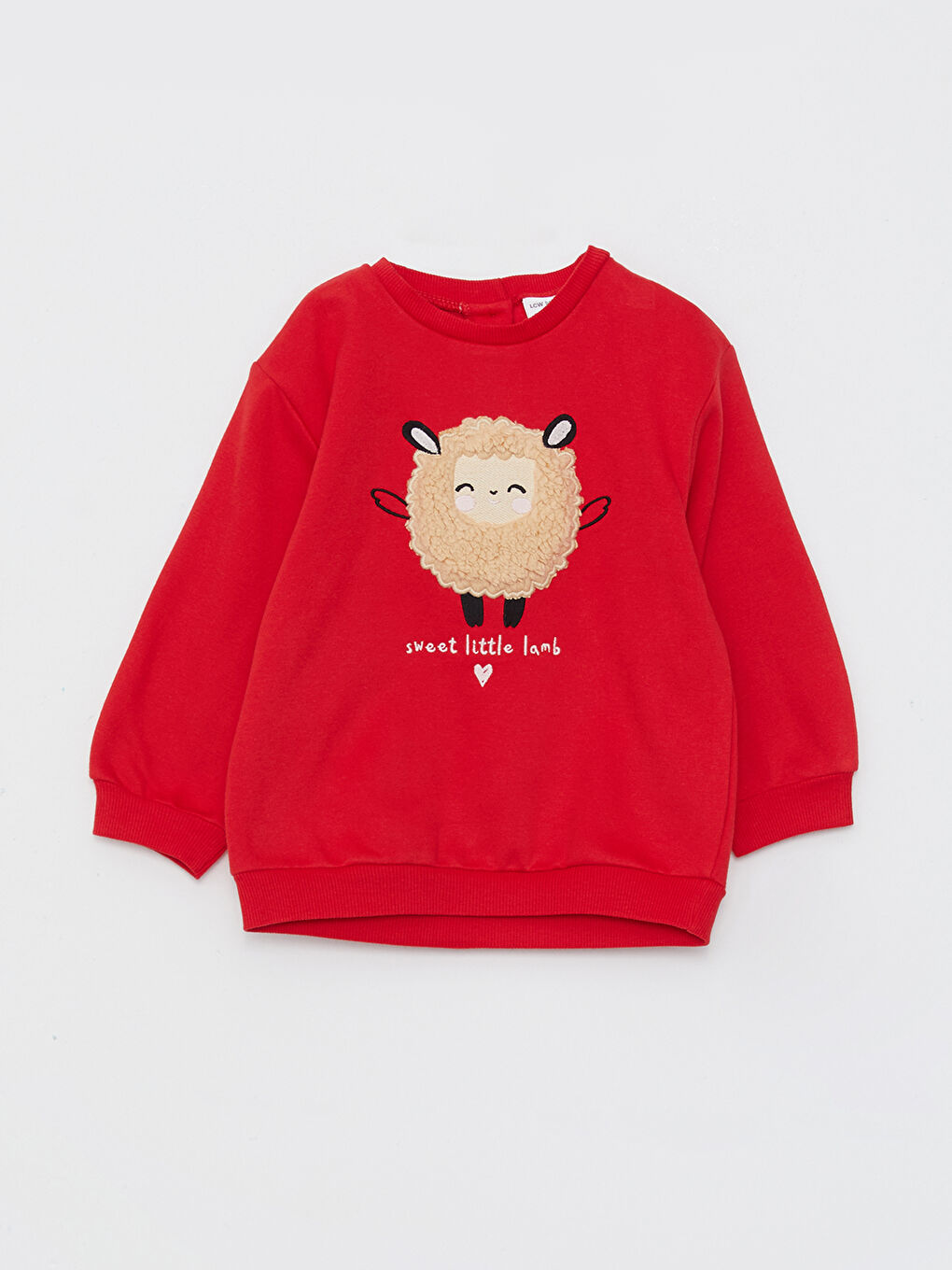 سويت شيرت بياقة دائرية وكم طويل مطبوع مع بنطلون - طقم ٢ قطع لبنات رضع-1