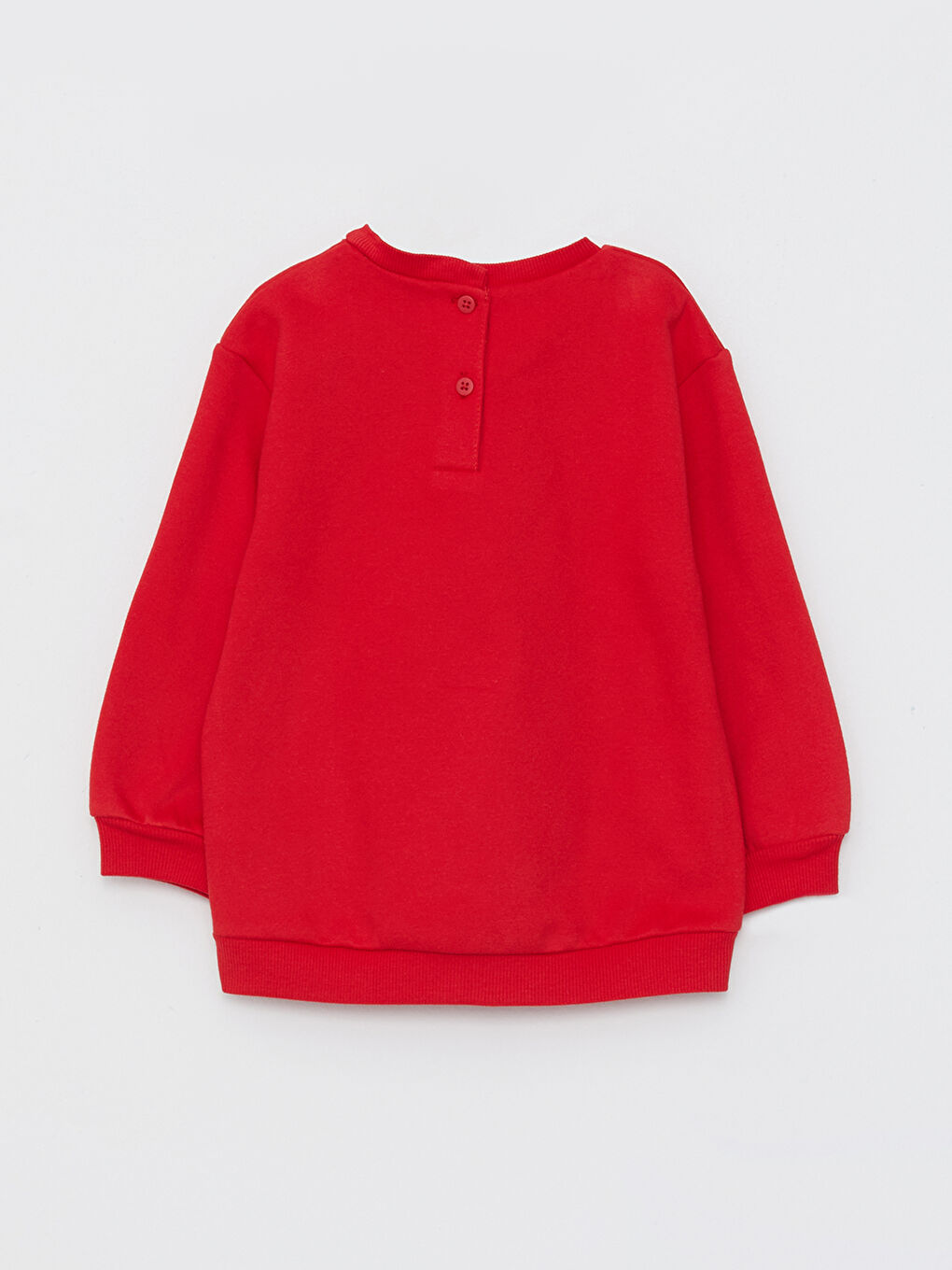 سويت شيرت بياقة دائرية وكم طويل مطبوع مع بنطلون - طقم ٢ قطع لبنات رضع-2