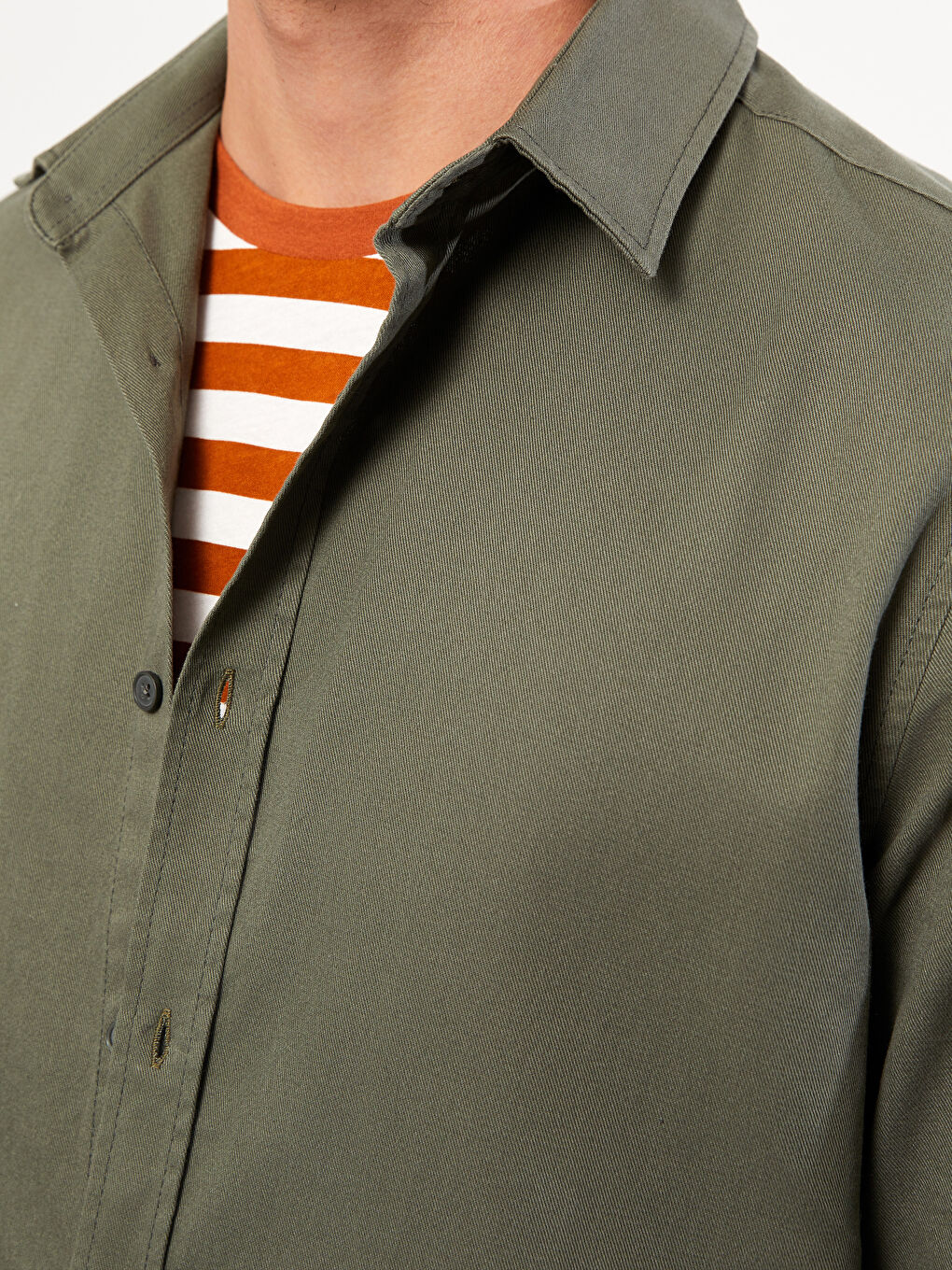 XSIDE Slim Fit Long Sleeve Gabardine Men's Shirt -W2HQ17Z8-J2L