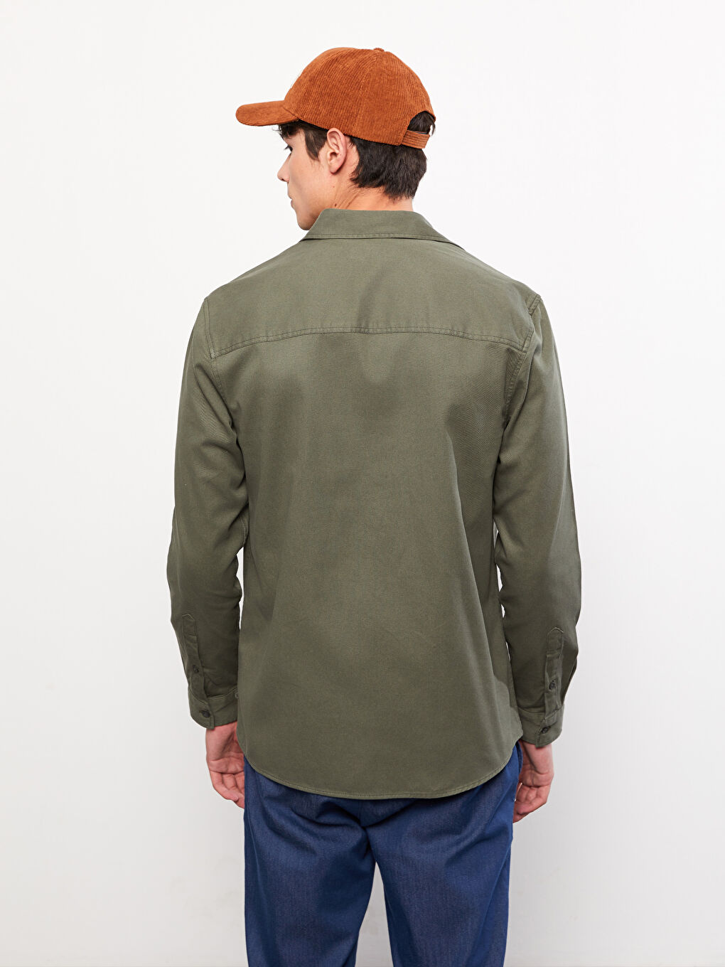 XSIDE Slim Fit Long Sleeve Gabardine Men's Shirt -W2HQ17Z8-J2L
